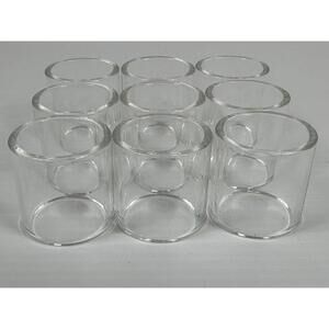 Pyrex Corelle‎ Compatibles 9 Glass Napkin Rings Clear Vintage